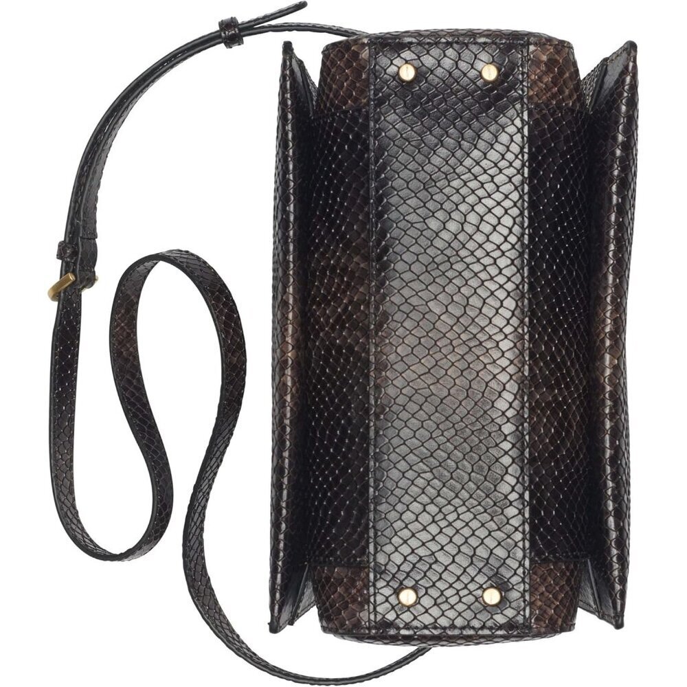 Women's Leather Top Handle Crossbody Bag Vegan Pockets Casual Luxury - Picture 3 of 10
